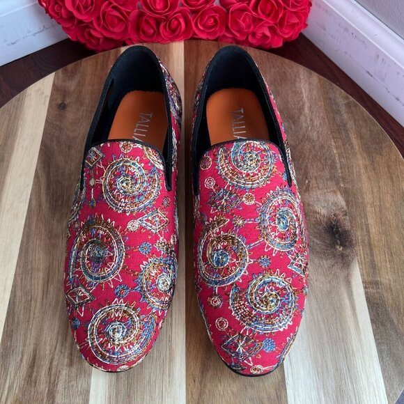 Tallia Orange Mens Quinzio Avant Garde Baroque Luxe Core Loafer 7.5M Red Multi - Picture 3 of 13